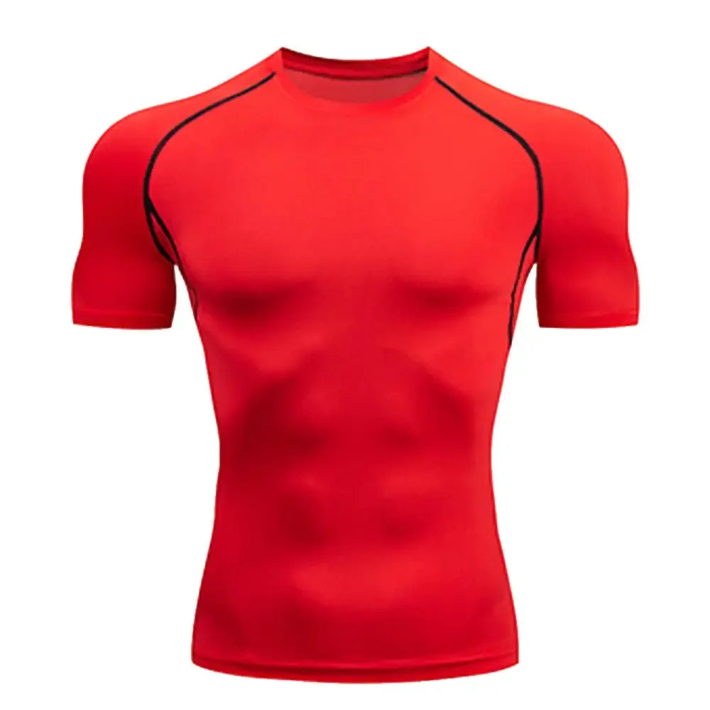 Plain Compression Short Sleeve T-shirt For Sports Outfits