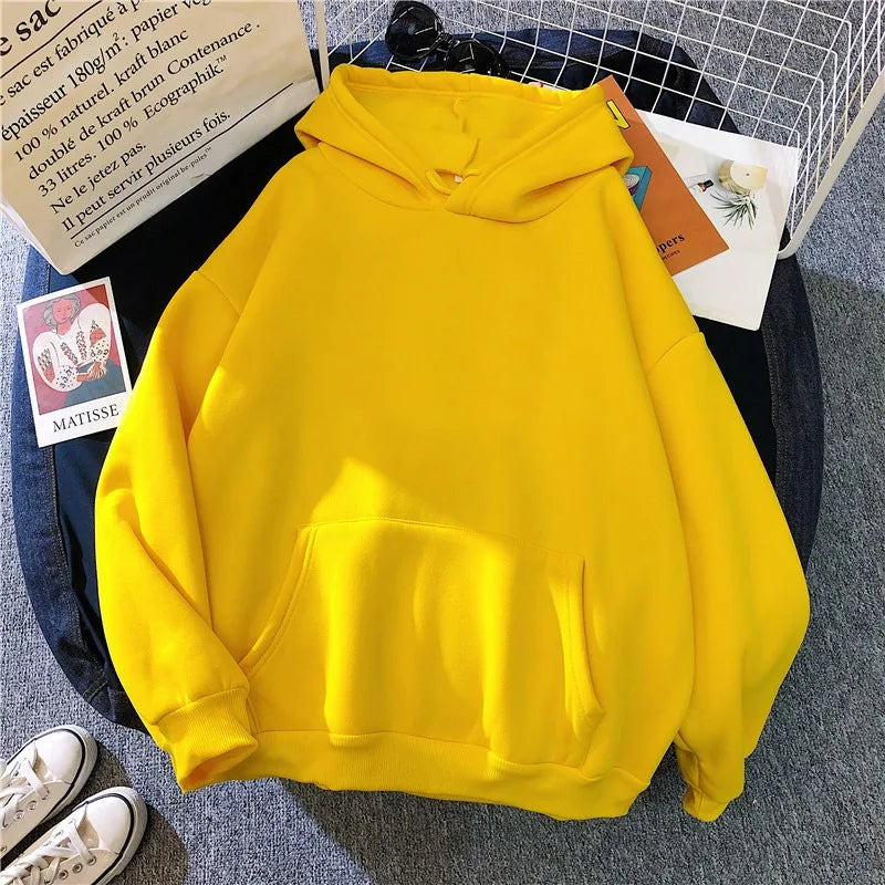 Long Sleeve Casual Hooded Sweatshirt with Relaxed Streetwear Styling