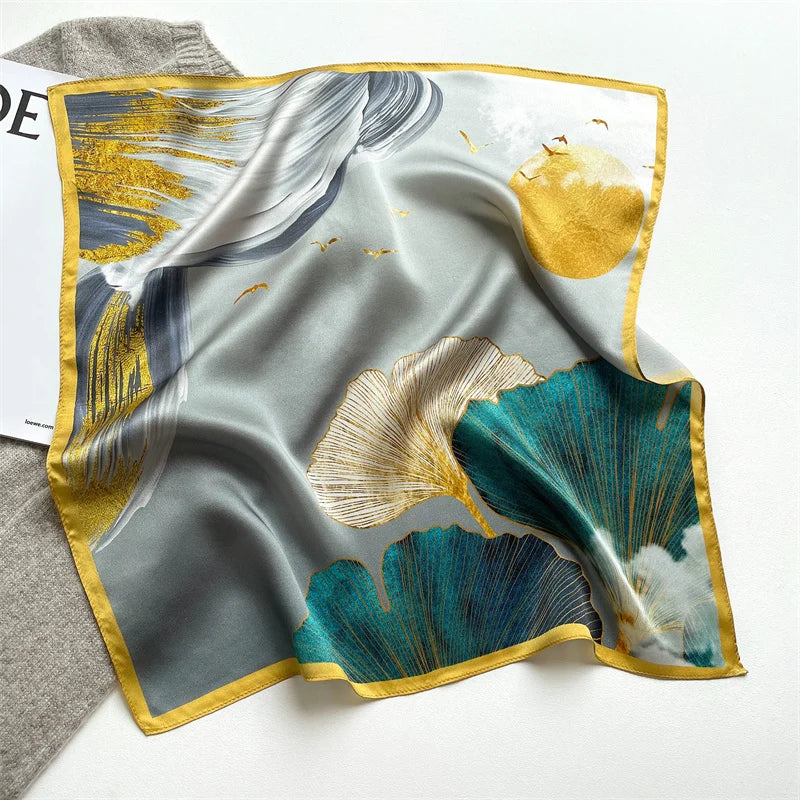 Printed Small Square Scarf for Neck and Hair Styling