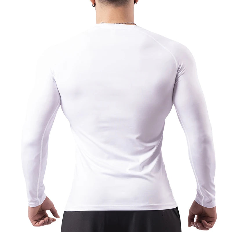 Fitted Crew Neck Long Sleeve Compression T Shirt