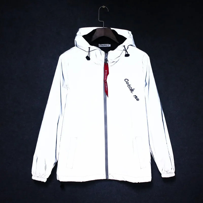 Hooded Long Sleeve Full Zip Casual Streetwear Jacket