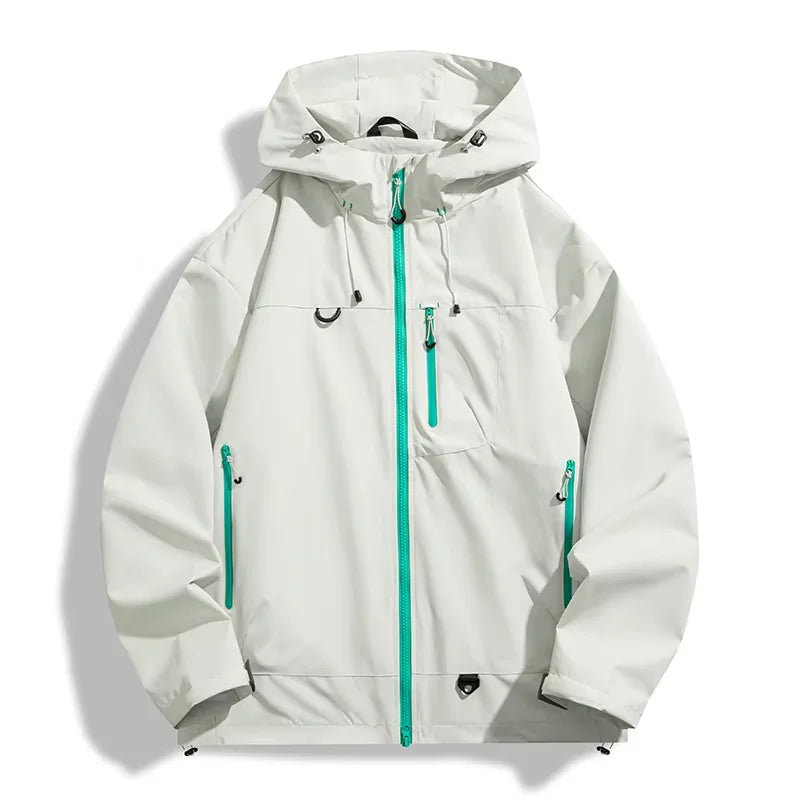 Men's Colour Block Hooded Zip Front Jacket