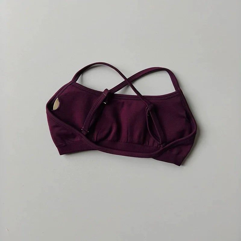 Women's Thin Strap Cross Back Sports Bra