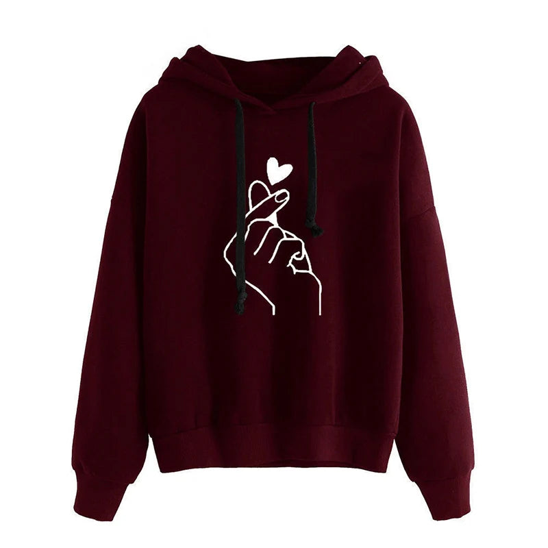 Long Sleeve Casual Hooded Sweatshirt with Relaxed Streetwear Styling