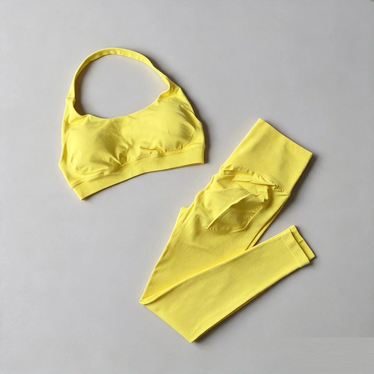 Women's Halter Bra And Leggings Yoga Set For Workout Outfits