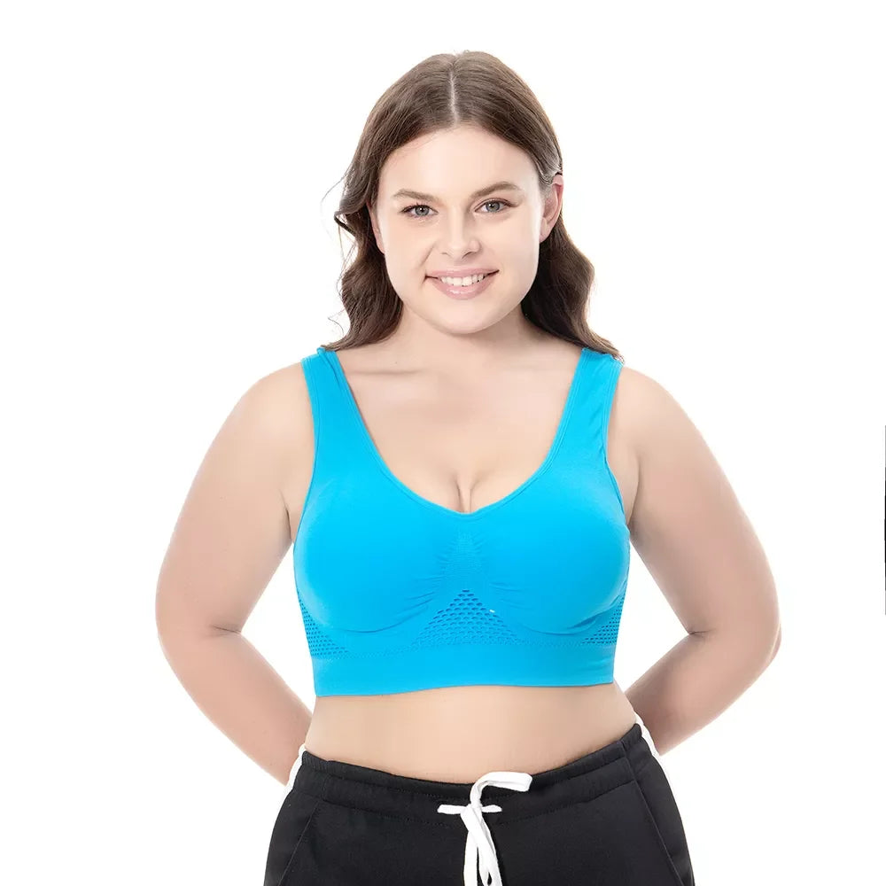 Women's Mesh Panel Racerback Sports Bra