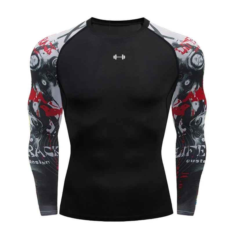 Fitted Crew Neck Long Sleeve Compression T Shirt