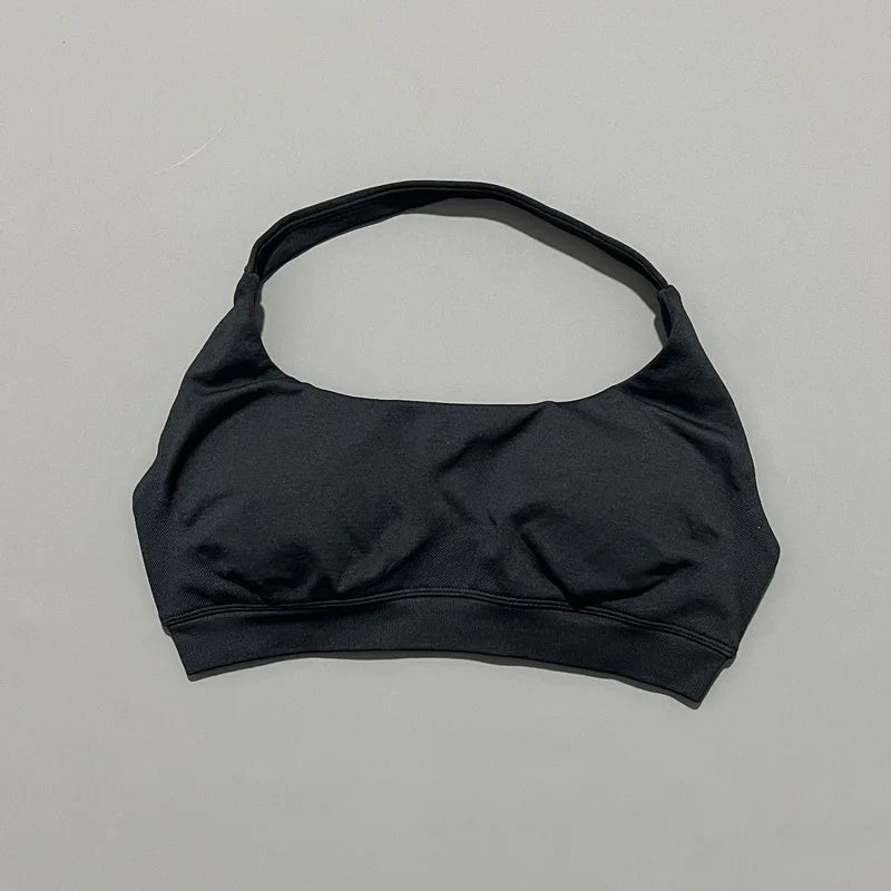Women's Ruched Halter Neck Sports Bra