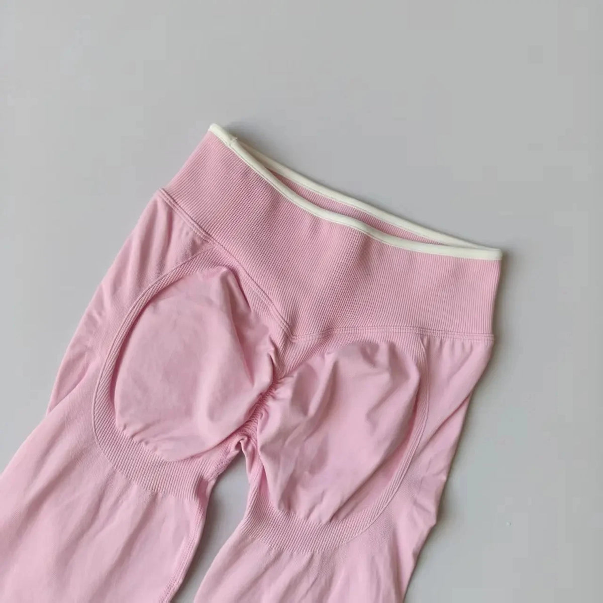 Women's Scrunch Contrast Waist Full Length Leggings For Workout Outfits