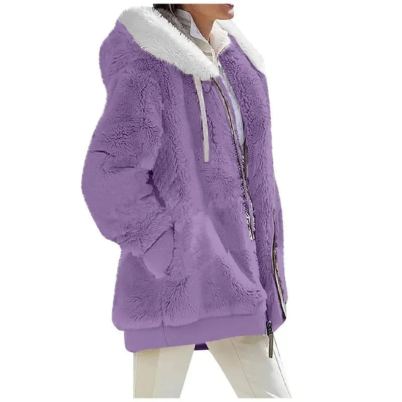 Women's Hooded Fleece Zip-Front Jacket