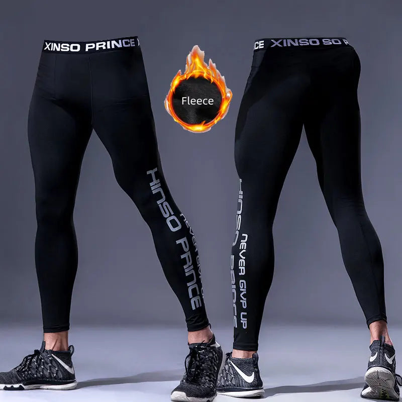 Men's Fleece Lined Training Leggings for Gym and Running