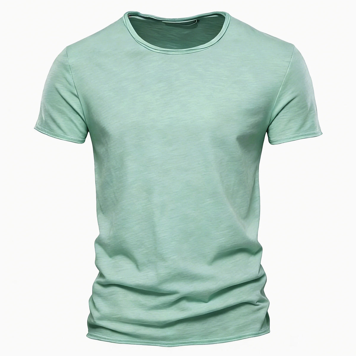 Men’s Cotton Knit Crew-Neck T-Shirt with Short Sleeves