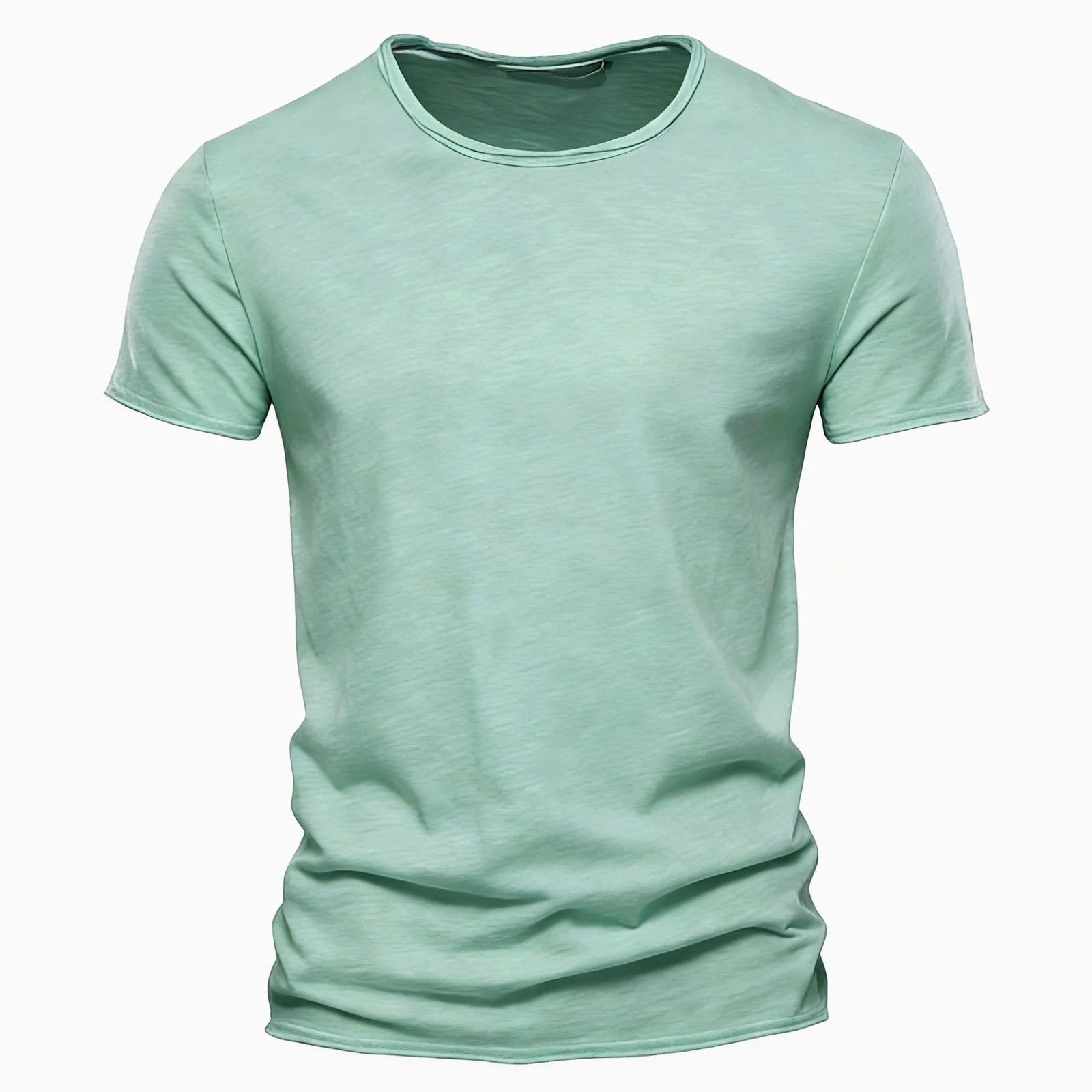 Men’s Cotton Knit Crew-Neck T-Shirt with Short Sleeves