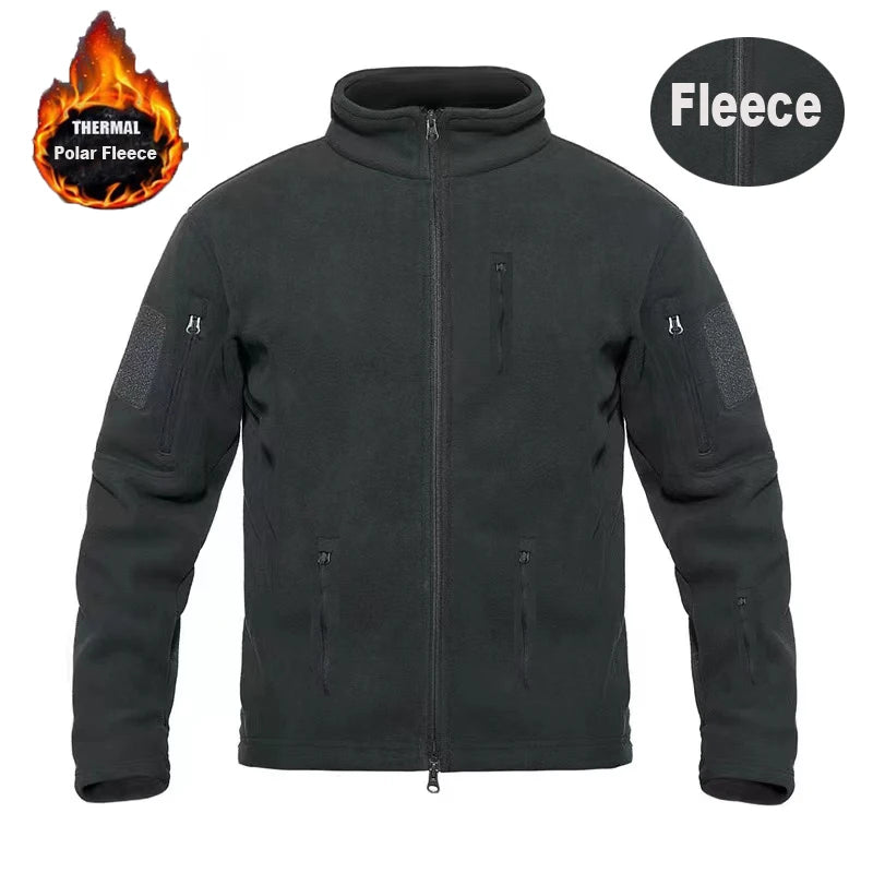 Long Sleeve Full Zip Fleece Outdoor Jacket with Pockets