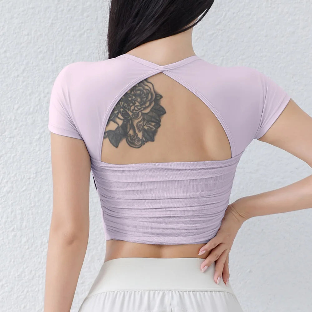 Women's Open-Back Long-Sleeve Workout Top