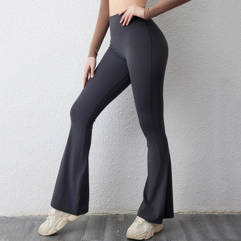 Women's Scrunch V Back Flared Leggings For Workout Outfits