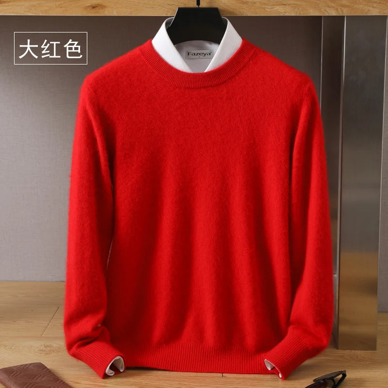 Men's Plain Crew Neck Long Sleeve Knit Sweater