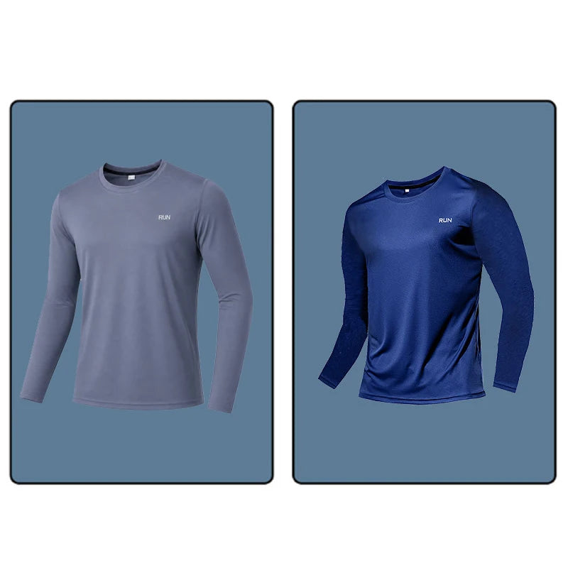 Men's Raglan Long Sleeve Crew Neck T-shirt For Workout Outfits