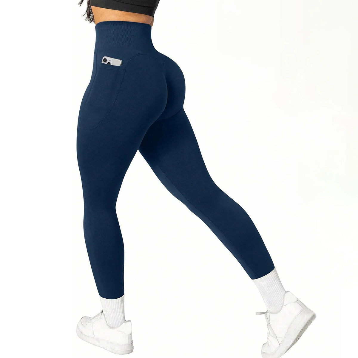 Women's Textured Side Pocket Panelled Capri Leggings For Workout Outfits