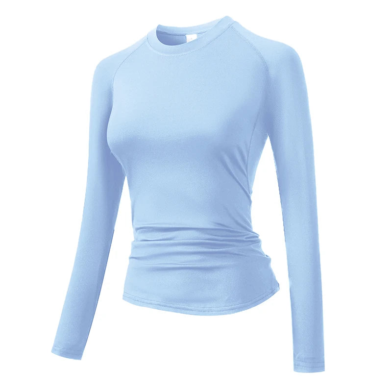 Fitted Crew Neck Long Sleeve Compression T Shirt