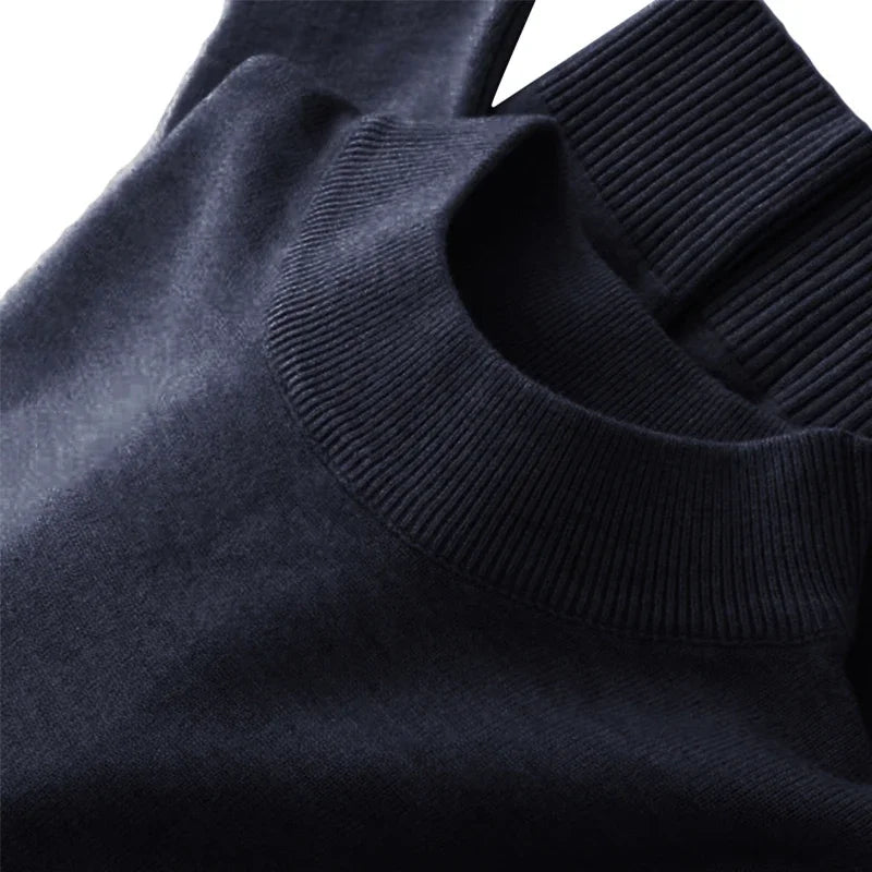 Men's Mock Neck Long Sleeve Knit Sweater