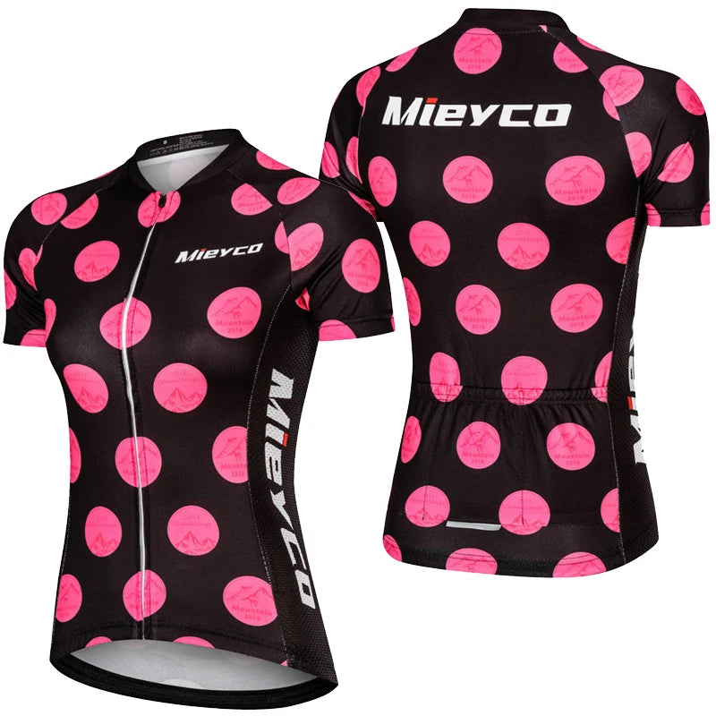 Women Short Sleeve Cycling Jersey Set Summer Bike Bib Shorts Suit