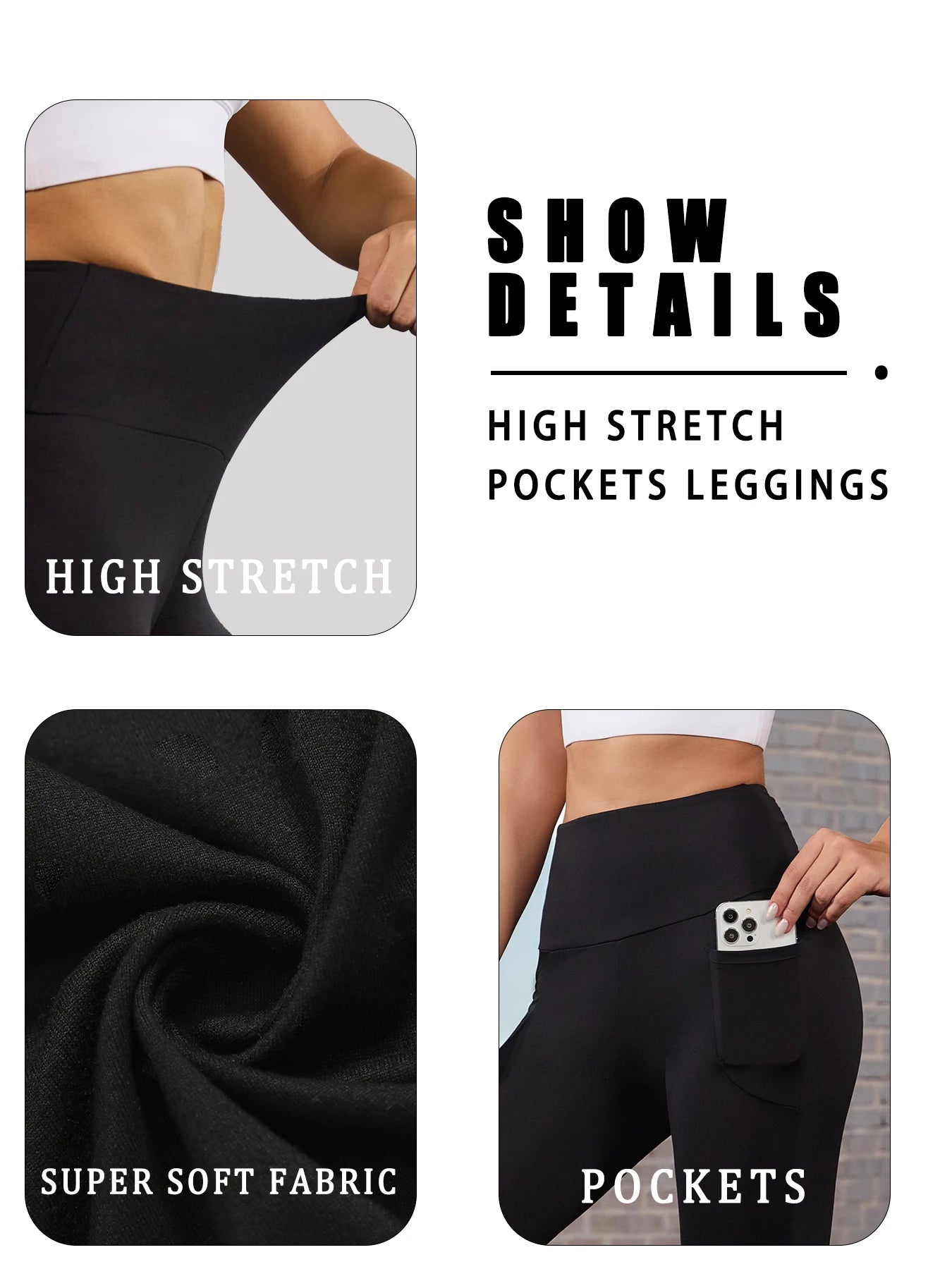 Women's Side Pocket Full Length Leggings For Workout Outfits