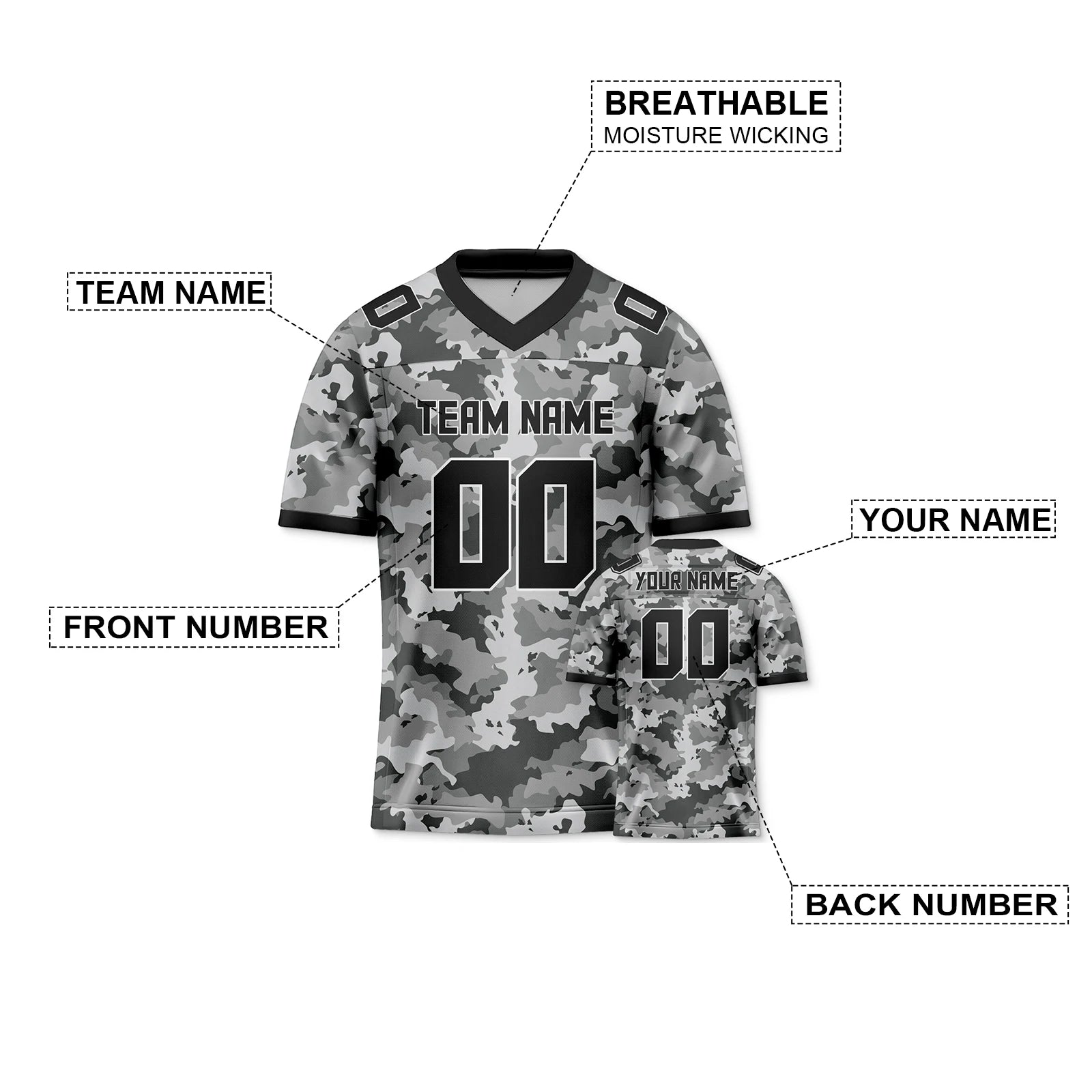 American Football Graphic Short Sleeve Sports Jersey with Number Print
