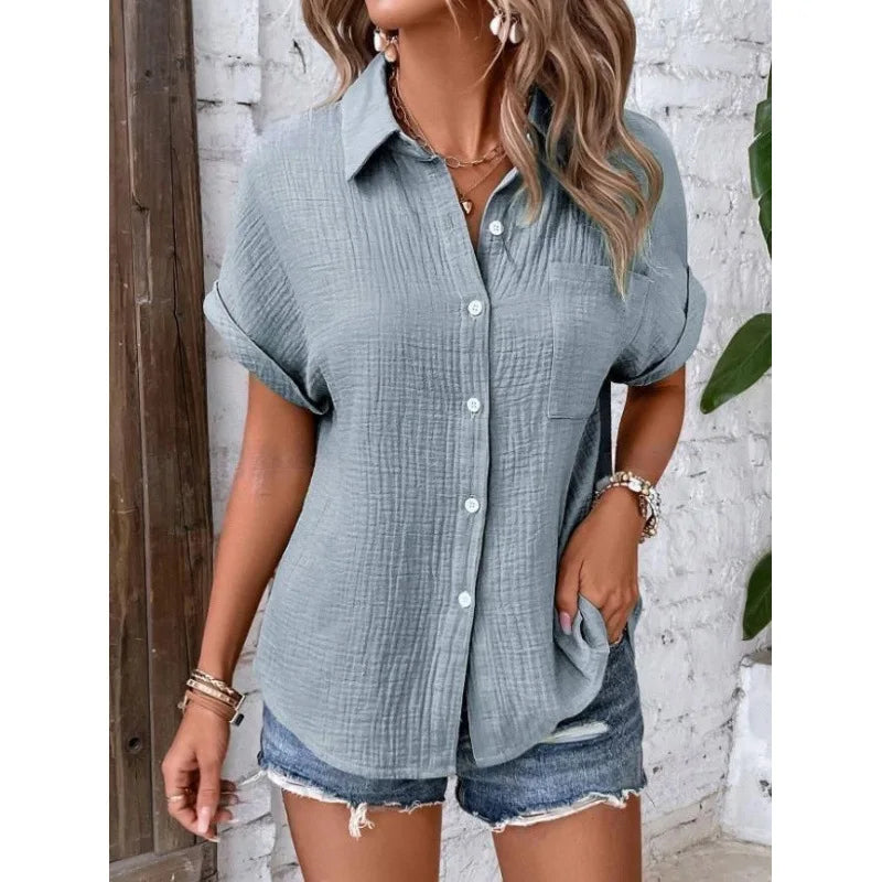 Women's Collared Short Sleeve Shirt