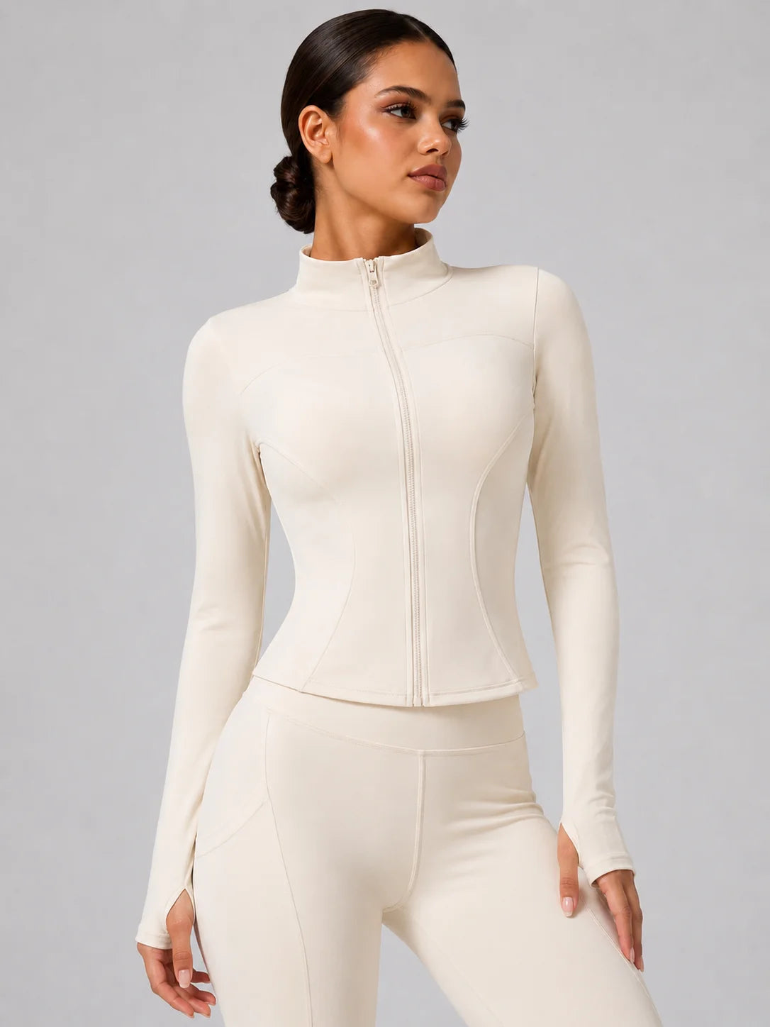 Women's Full-Zip Yoga Jacket with Thumbholes