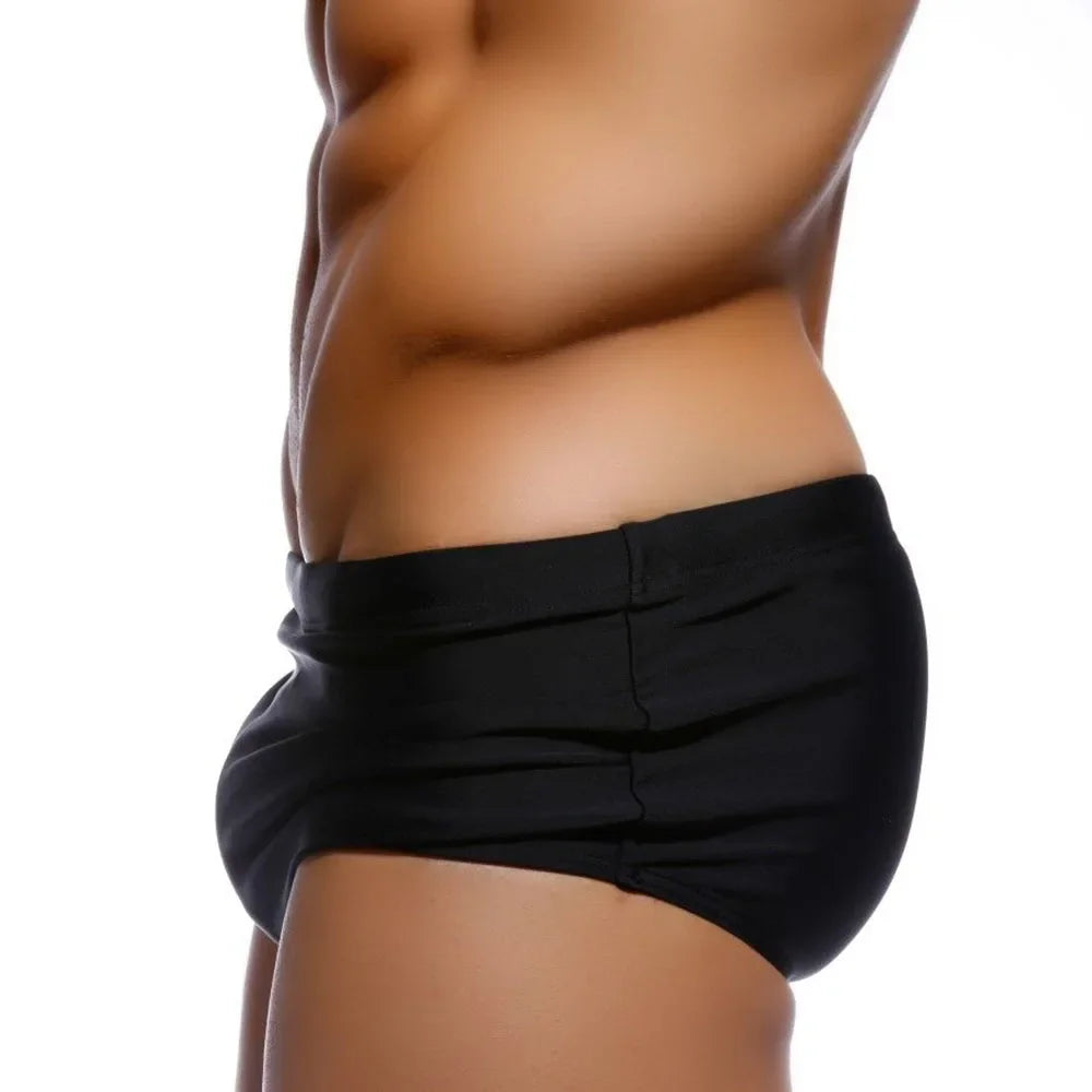 Men's Swimsuit Bottoms in Black Brazilian-Cut Swim Briefs for Beach and Pool Wear