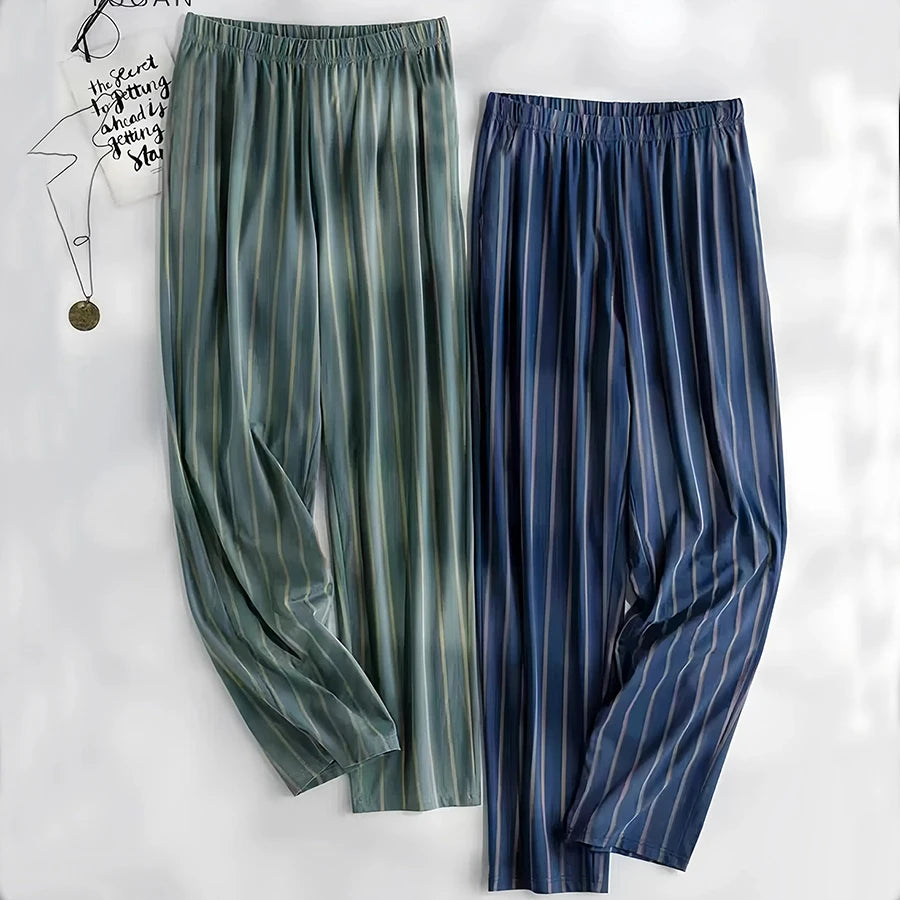 Men's Patterned Elastic Waist Straight Leg Pajama Lounge Pants