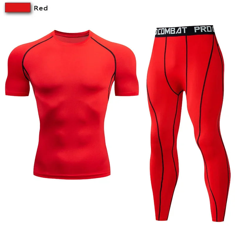 Men's Fitted Training Top and Leggings Set