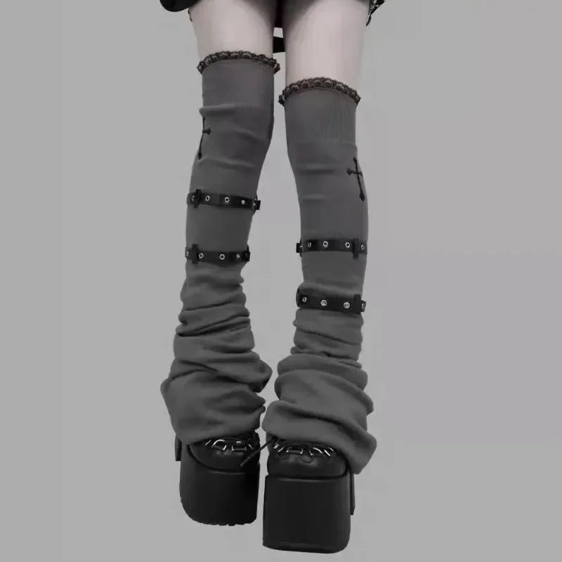 Flared Knit Leg Warmers with Slouchy Knee Length Shape