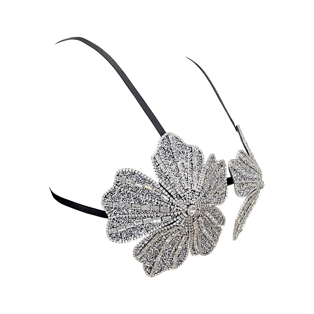 Women's Floral Embellished Bra Top with Decorative Beading and an Open Design
