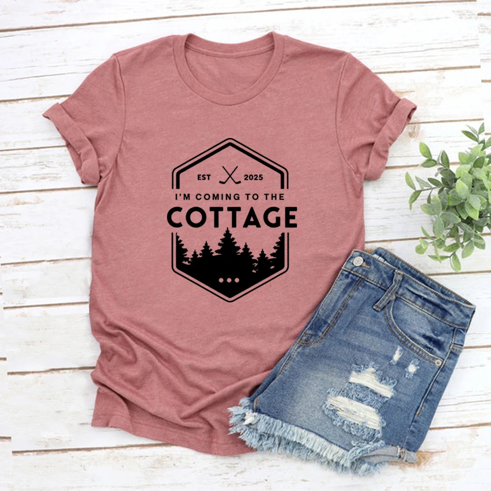 Coming To The Cottage Graphic Short Sleeve T-shirt