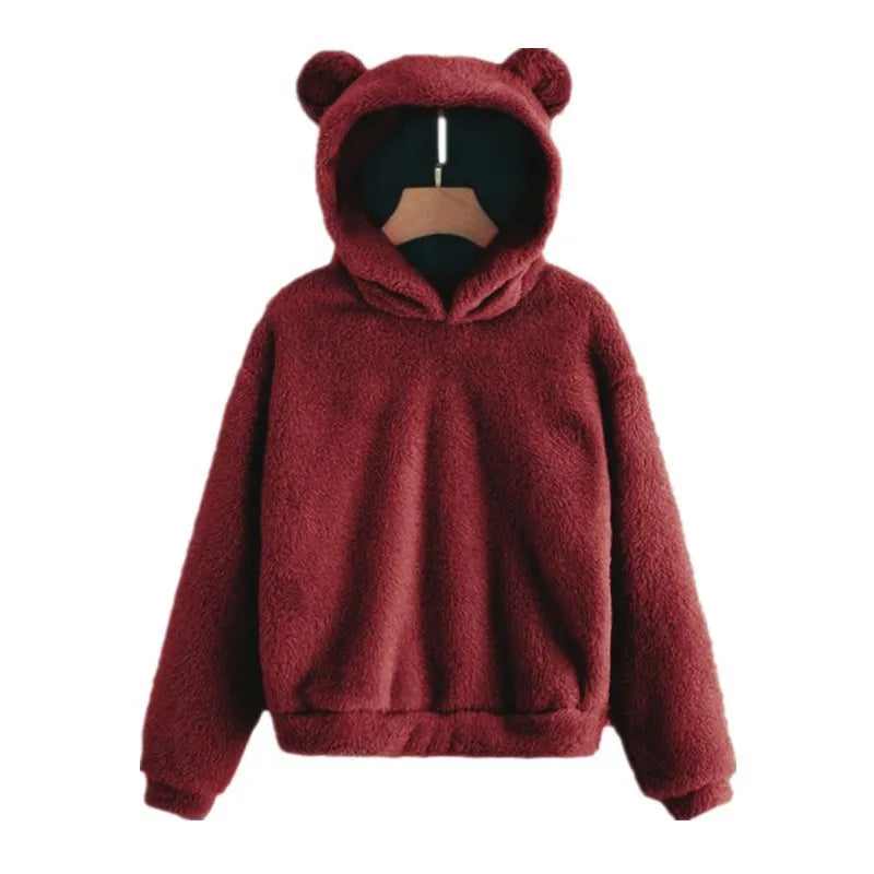 Bear Ear Long Sleeve Pullover Casual Hoodie for Layering
