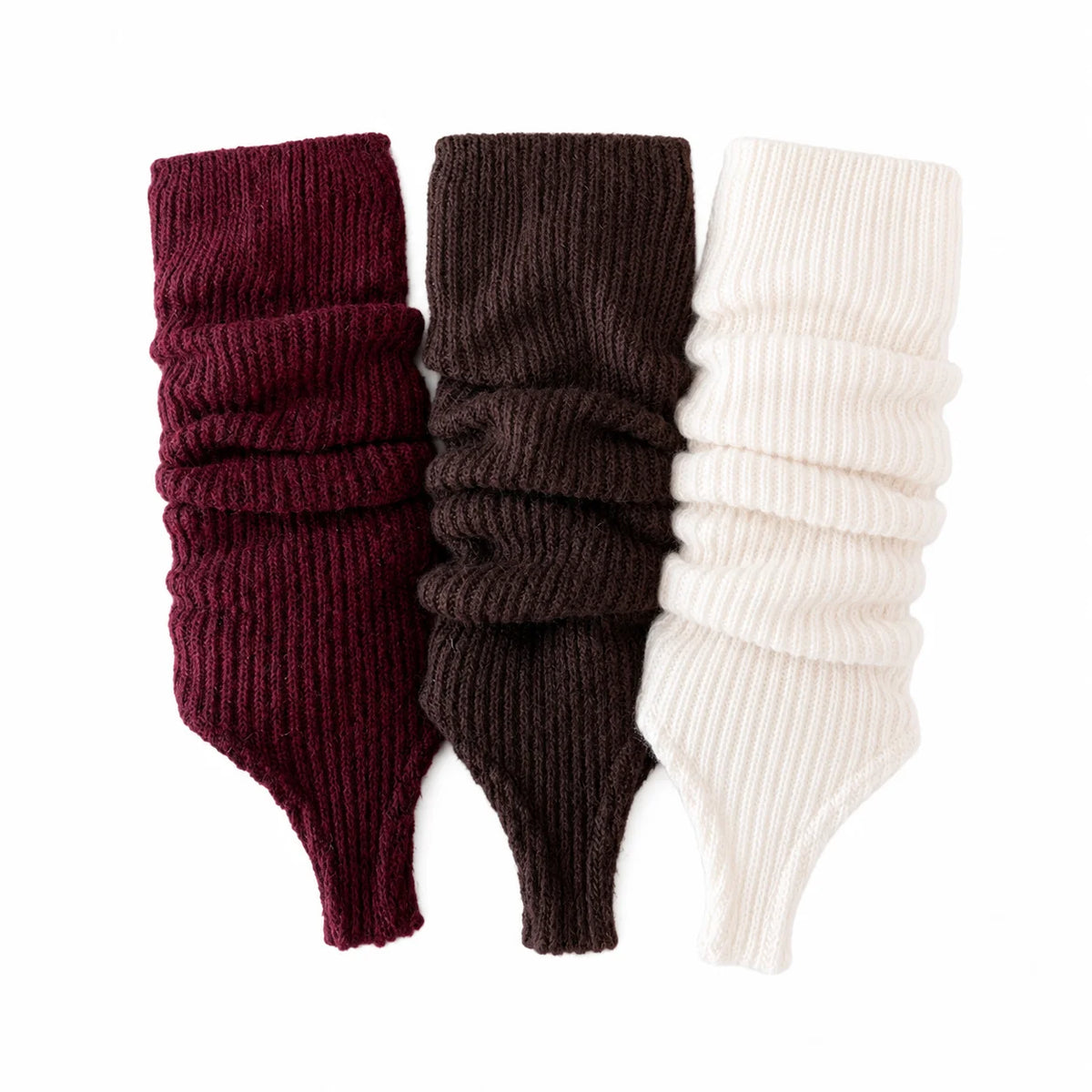 Ribbed Calf Leg Warmers with Stirrup Foot Openings