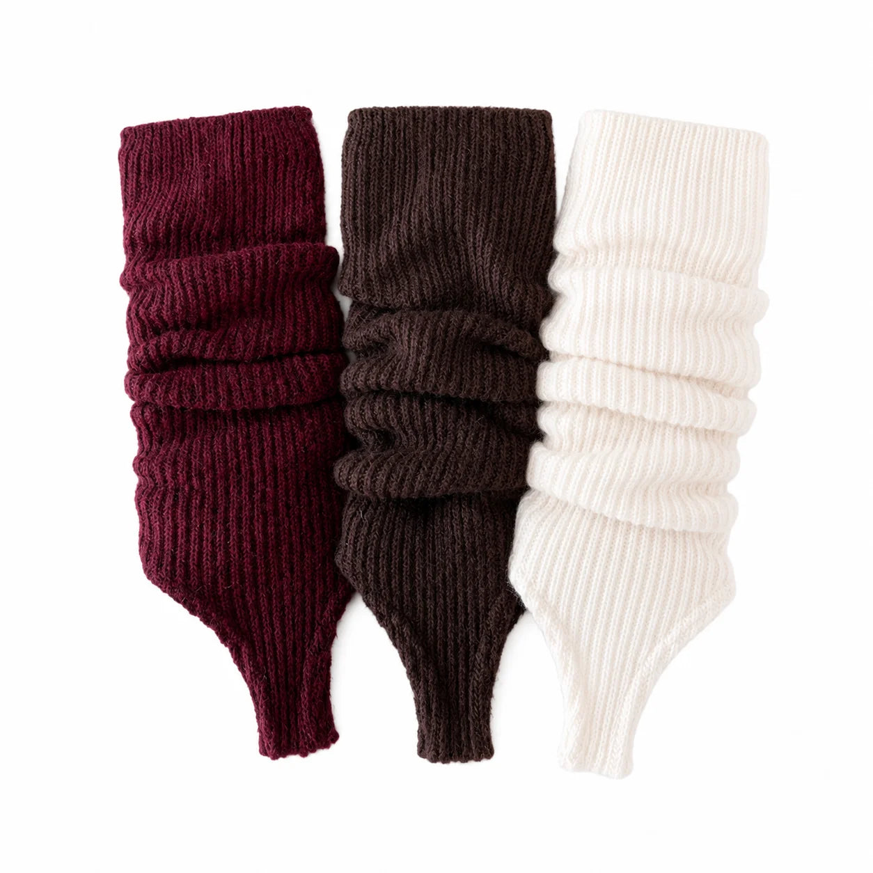 Ribbed Calf Leg Warmers with Stirrup Foot Openings