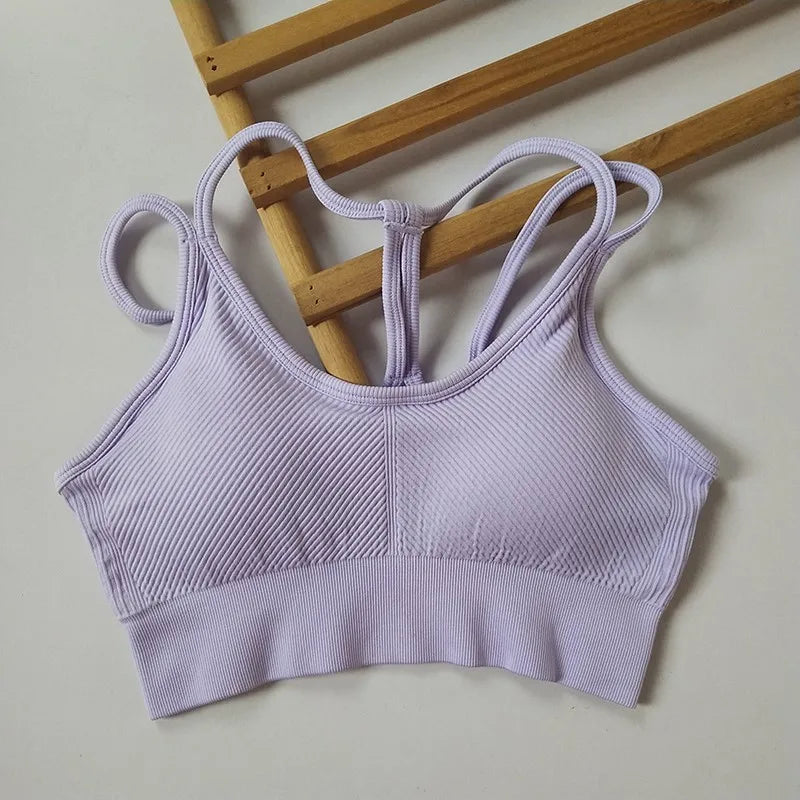 Women's Ribbed Scoop Neck Sports Bra