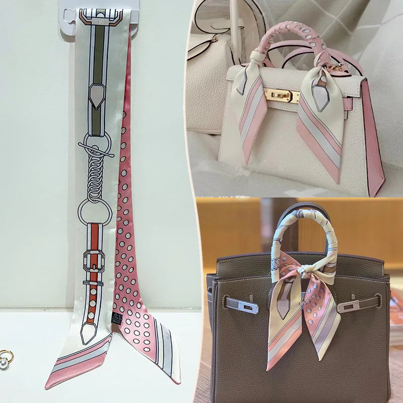 Printed Skinny Scarf for Neck and Bag Handle Styling