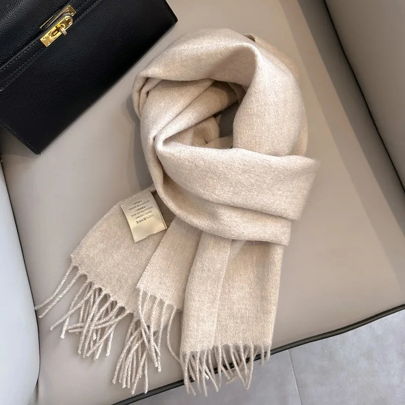 Solid Long Fringed Scarf for Neck and Wrap Styling