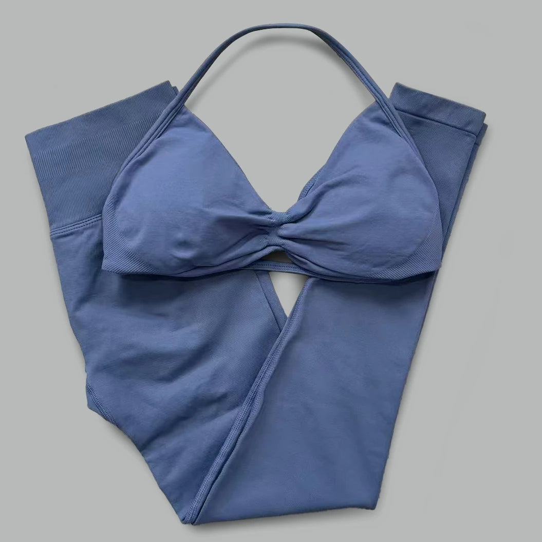 Women's Halter Bra And Leggings Yoga Set For Workout Outfits