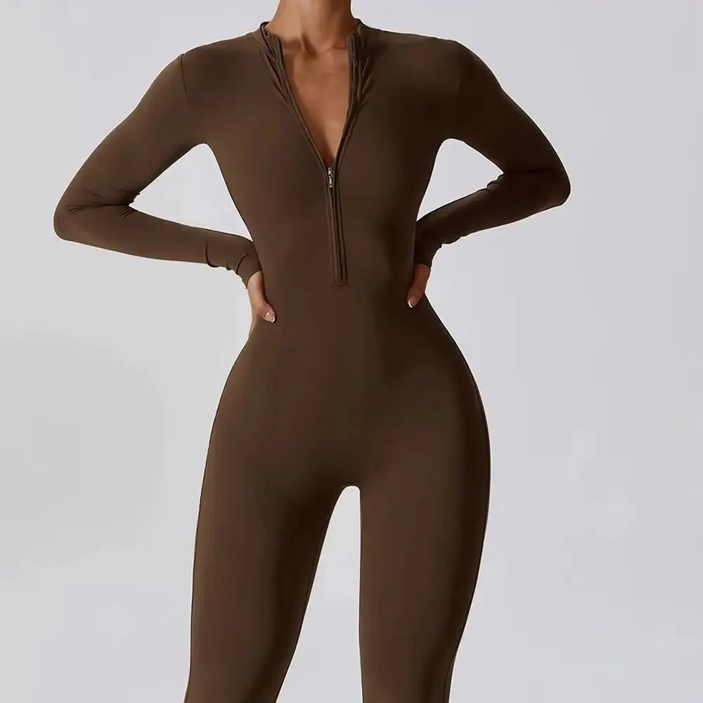 Women's Zip-Front Yoga Jumpsuit
