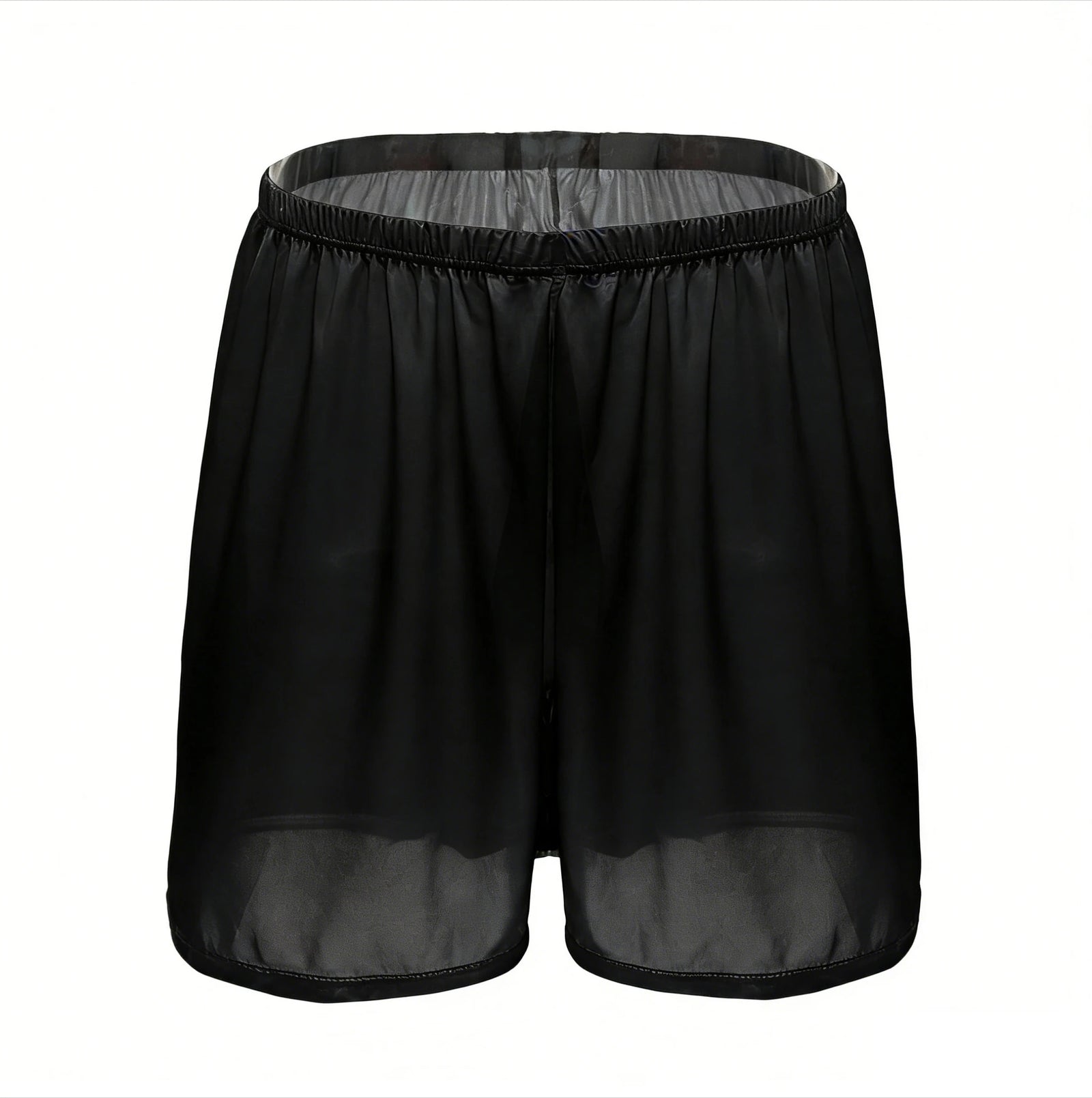 Men's Satin Look Elastic Waist Sleep Shorts with Print Options