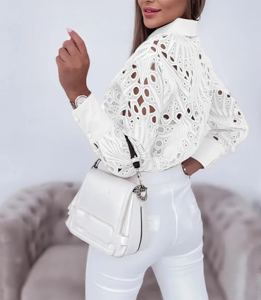 Women's Long Sleeve Button Front Shirt