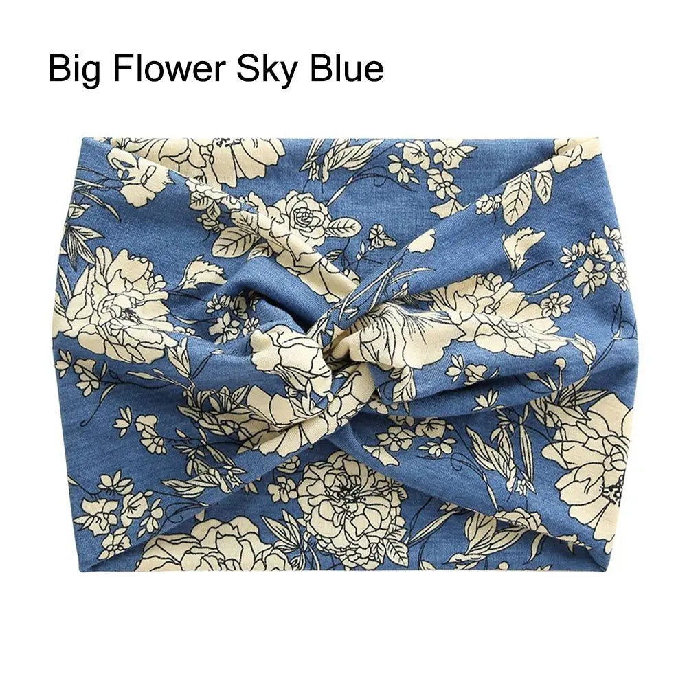 Wide Twist Front Fabric Headband in Solid and Printed Styles