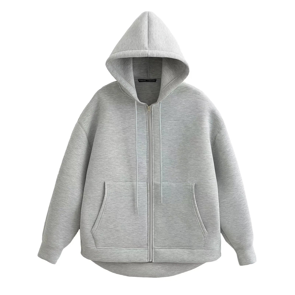 Women's Hooded Long-Sleeve Zip-Front Pocket Jacket