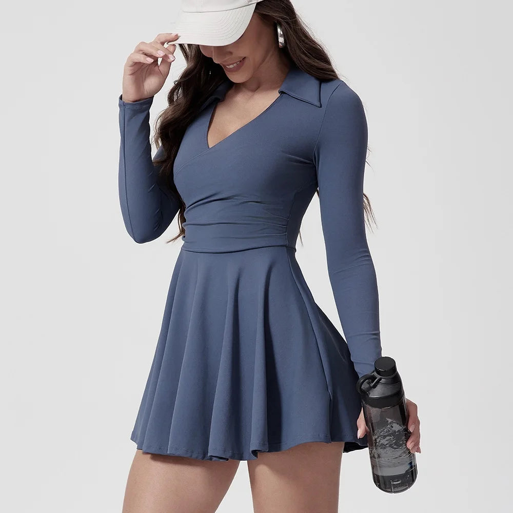 Women's Long-Sleeve A-Line Tennis Dress