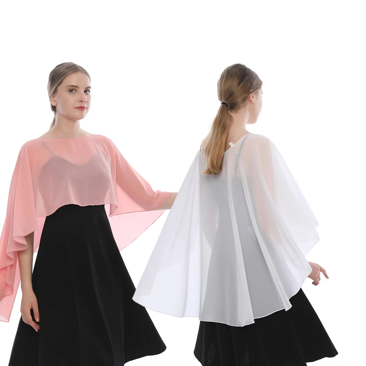 Sheer Long Draped Wrap Scarf for Layering over Outfits